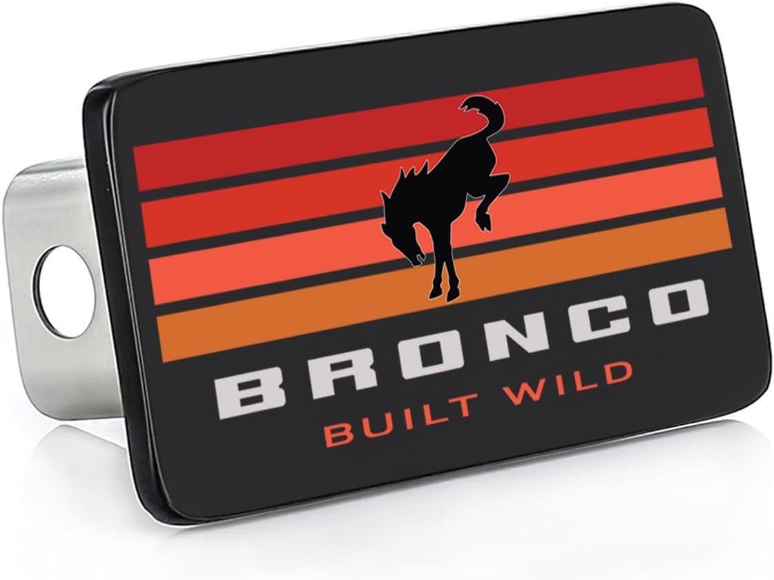 FORD Bronco Trailer Tow Hitch Cover - 2 INCH Receiver - Solid Brass UV Printed