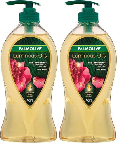Palmolive Luminous Oils Body Wash 750mL, Northern Rivers Macadamia Oil & Peony, Nourish and Glow (Pack of 2)