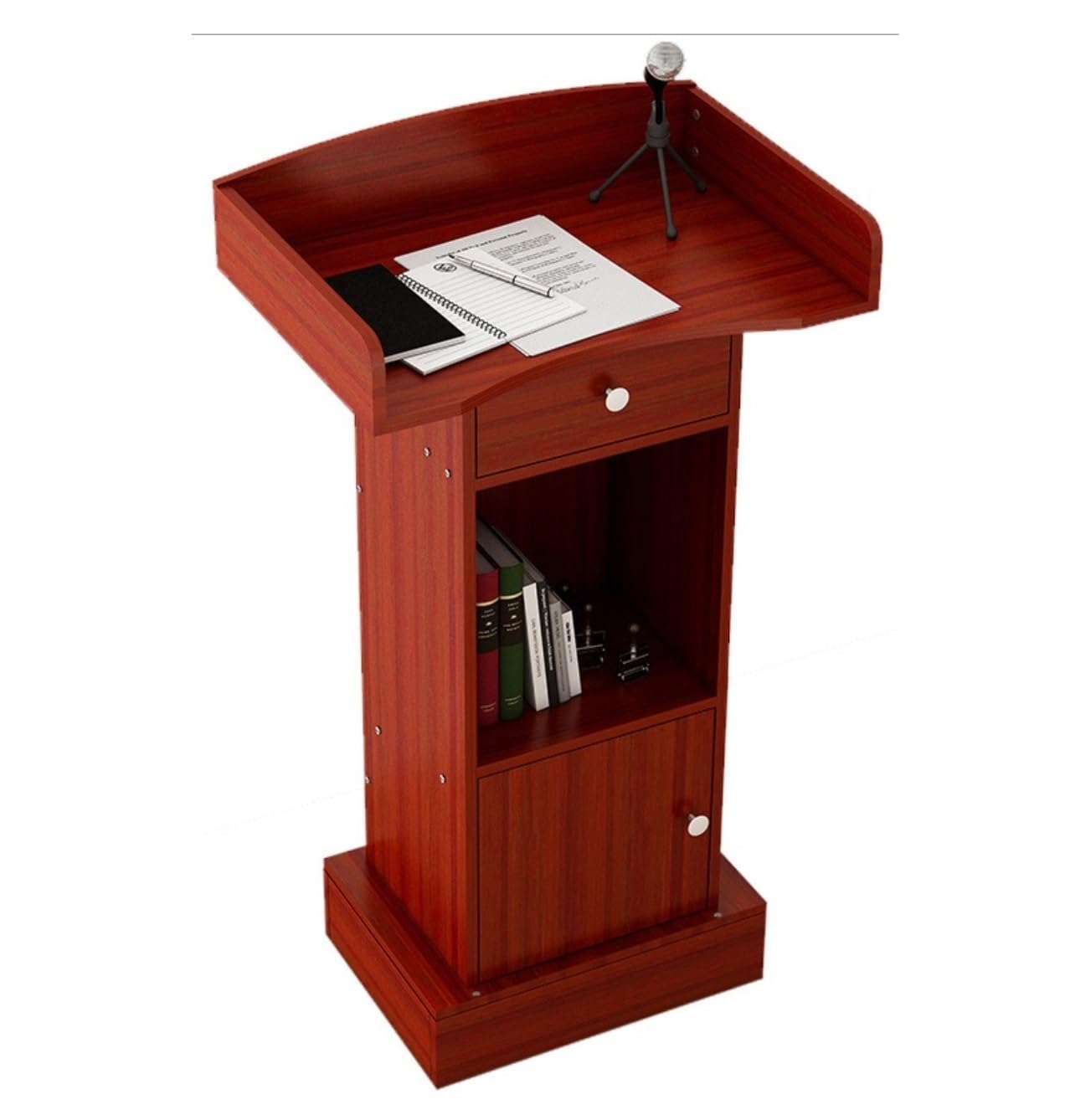 CGCSYZ Wooden Podium with Drawer & Lectern for Presentations Church Services School Seminars Standing Desk Podium (A 60 * 41.2 * 108cm)