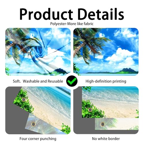 Fondo Fotográfico Playa Tropical 6x4FT Poliester miniatura 4
