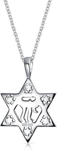 Miniatura 2 de Unisex Hanukkah Magen Star of David Pendant Necklace Religious Judaic Jewelry for Women Teens Bat Mitzvah Genuine .925 Sterling Silver