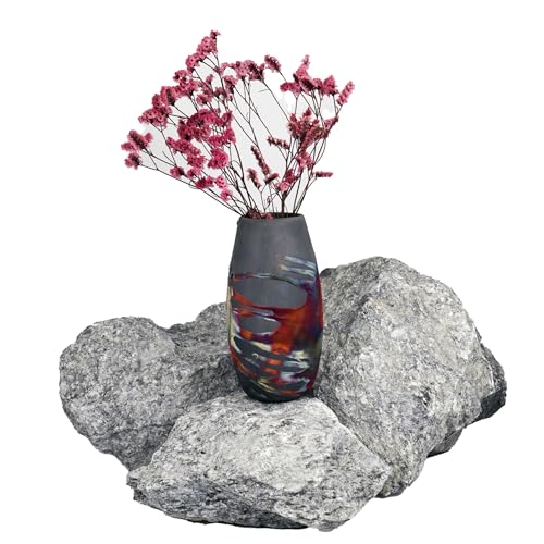 Tsuri - Jarrón Raku de cerámica – RAAQUU Basics hecho a mano cerámica decoración del hogar carbono medio cobre mate