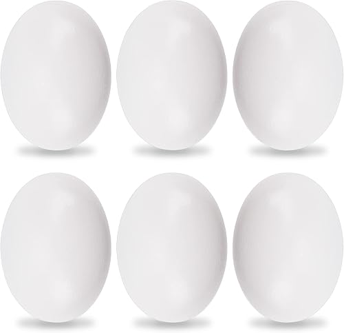 YunKo Huevos de madera falsos de madera para manualidades, decoración del hogar, patadas, consigue gallinas para poner huevos, color blanco