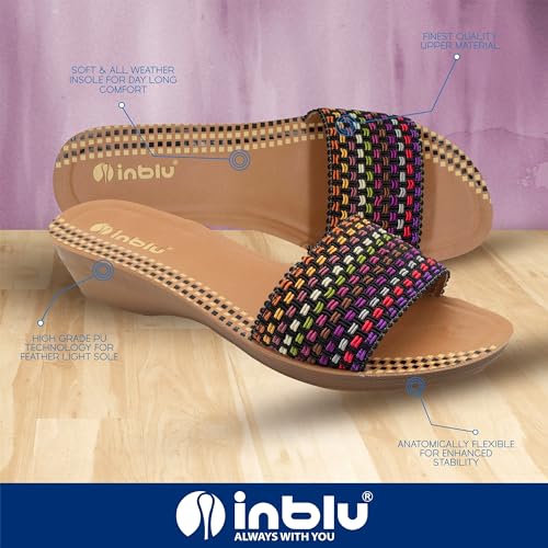 Image of inblu Stylish Fashion Slipper for Women | Comfortable | Lightweight | Anti Skid | Casual Office Footwear (SP41 BLACK)
