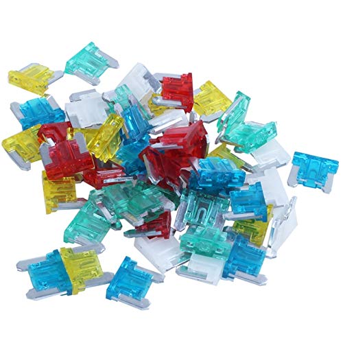 Replacement Fuse LBER 50pc Slim Low Profile Mini Blade Fuse APS ATT Car Truck RV 10/15/20/25/30AMP Set - (Type: Blue; AMP: 10A)