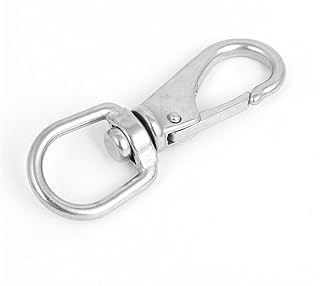 Aexit M5 Stainless Hooks Steel Swivel Eye Lifting Shackle Snap Hook Screw-in Hooks Silver Tone