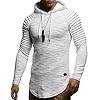 Leif Nelson Heren capuchontrui slim fit katoenaandeel moderne witte heren hoodie sweatshirt trui lange mouwen heren zwarte trui shirt met capuchon LN8128