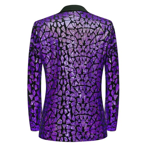 Men Sequin Tuxedo Prom Suit Jacket One Button Slim Fit Sport Coats Wedding Blazers2