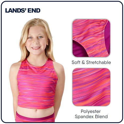 Lands' End Girls' Swimwear UPF 50 Tankini Top and Bikini Bottom Swim Set2