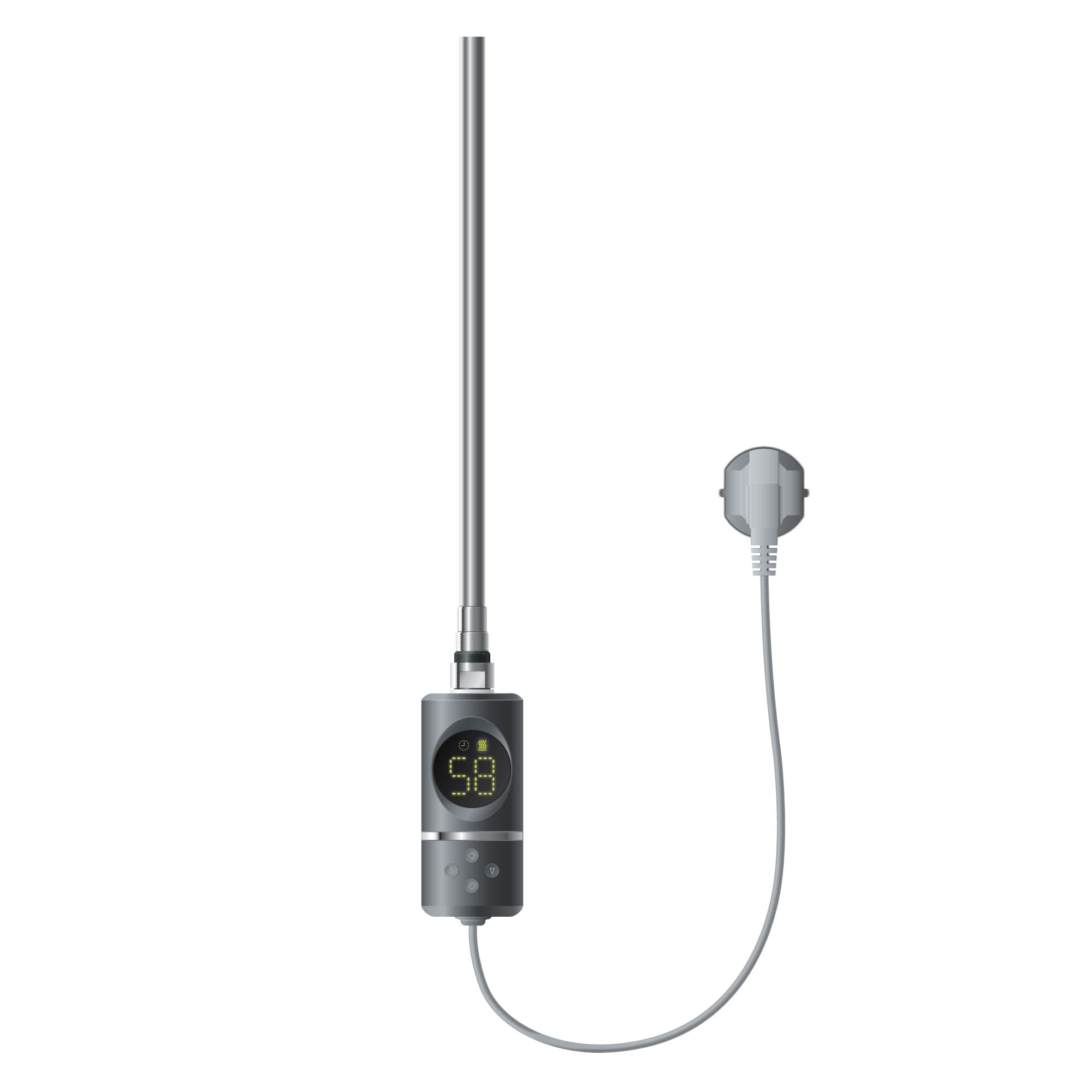 ML-Design Resistenza Elettrica 600 W a Immersione Asta di Riscaldamento per Calorifero Radiatore Termosifone con Termostato Controllo della Temperatura Bagno e Schermo LCD Design Moderno Antracite