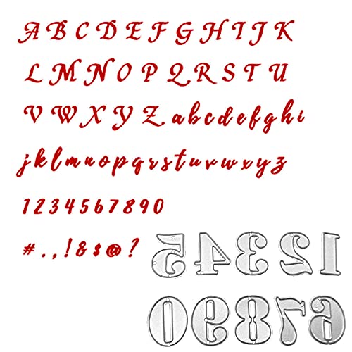 80 PCS Number Cutting Dies Include 52 PCS Letter 8 PCS Symbol Metal Cutting Dies and 20 PCS 0-9 Numbers Dies Embossing Stencil Template for DIY Paper Art Craft Scrapbook Photo Album Decor etc