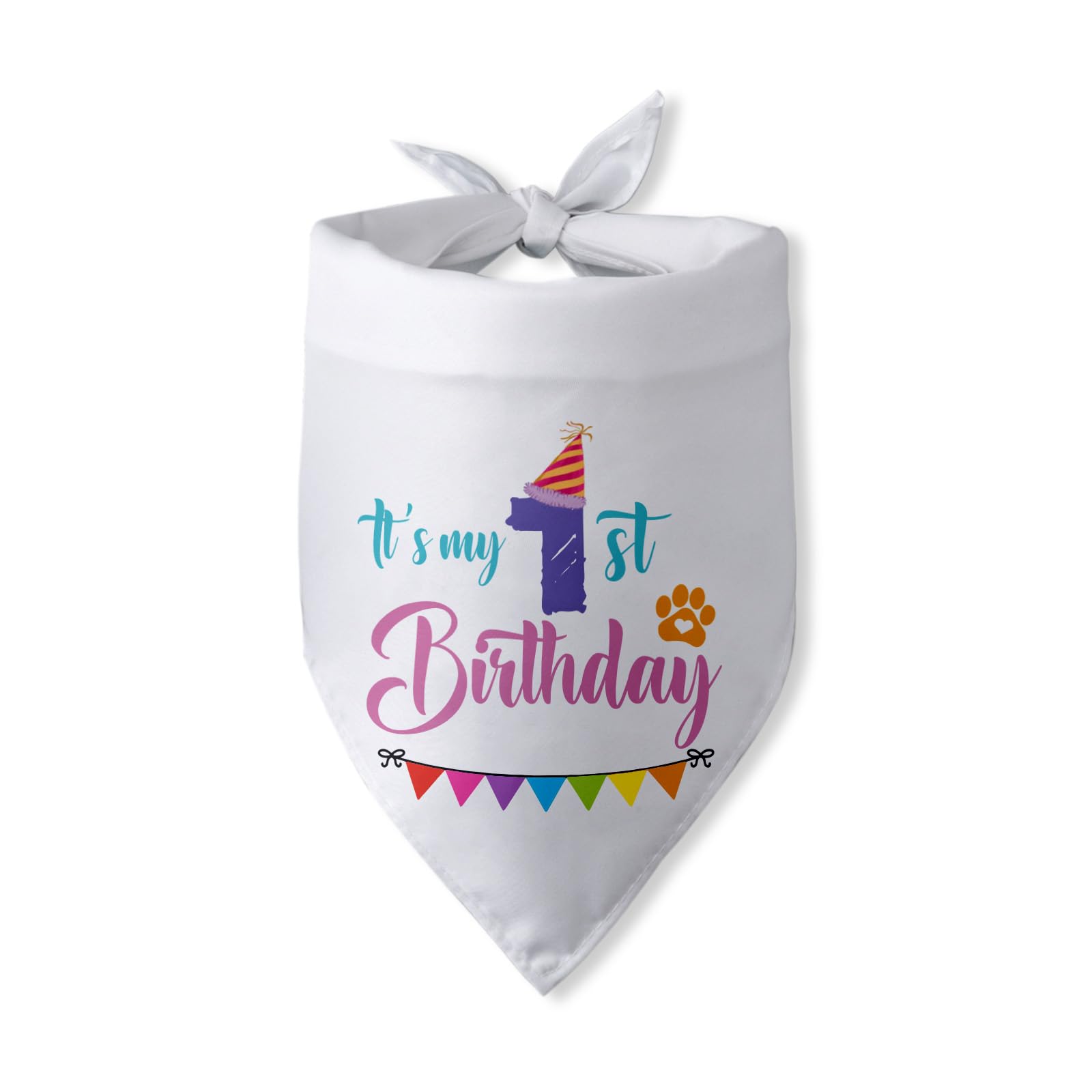 It's My 1st Birthday Dog Bandanas Puppy 1st Birthday Party Accessories One Year Old Birthday Gifts Dog Triangle Scarf Happ...