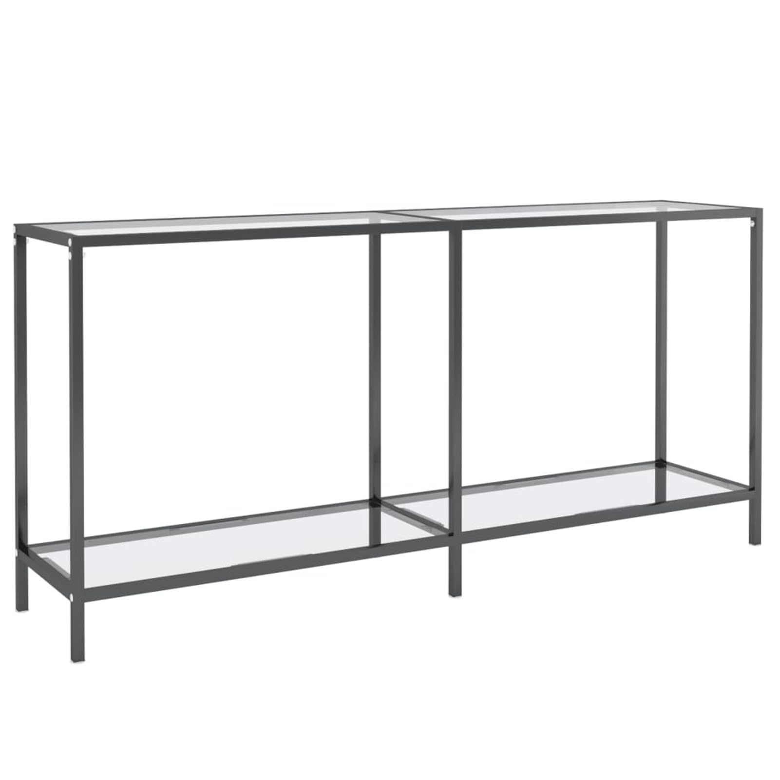 Stół konsolowy przezroczysty 160 x 35 x 75 cm ze szkła hartowanego, stolik konsolowy, smukły stół konsolowy do przedpokoju, kompaktowy stół wystawowy, stolik na sofę do małych przestrzeni