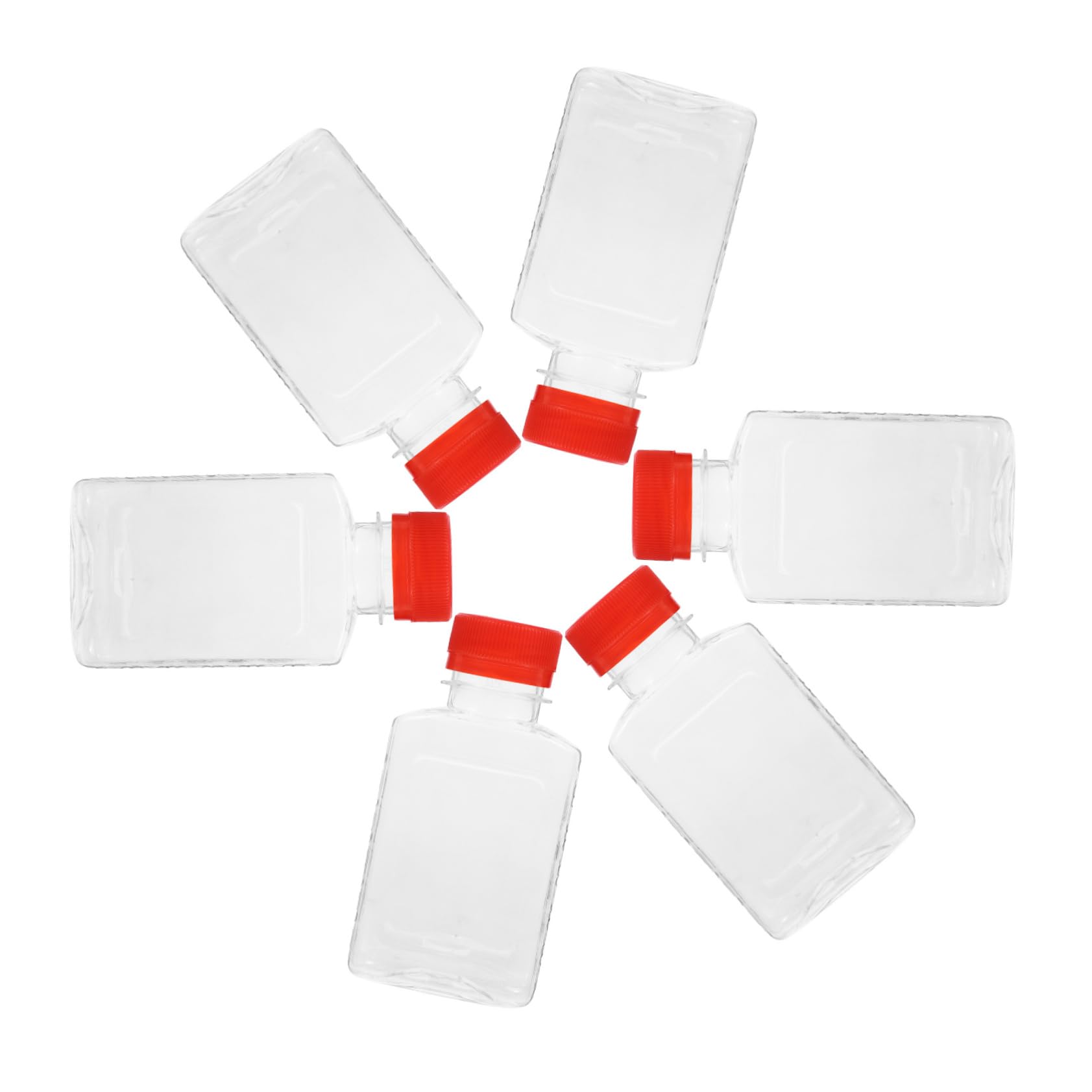 PartyKindom 6pcs Reusable Plastic Juice Bottles 100ml Empty Milk Containers for Smoothies Cold Brew Homemade Beverages