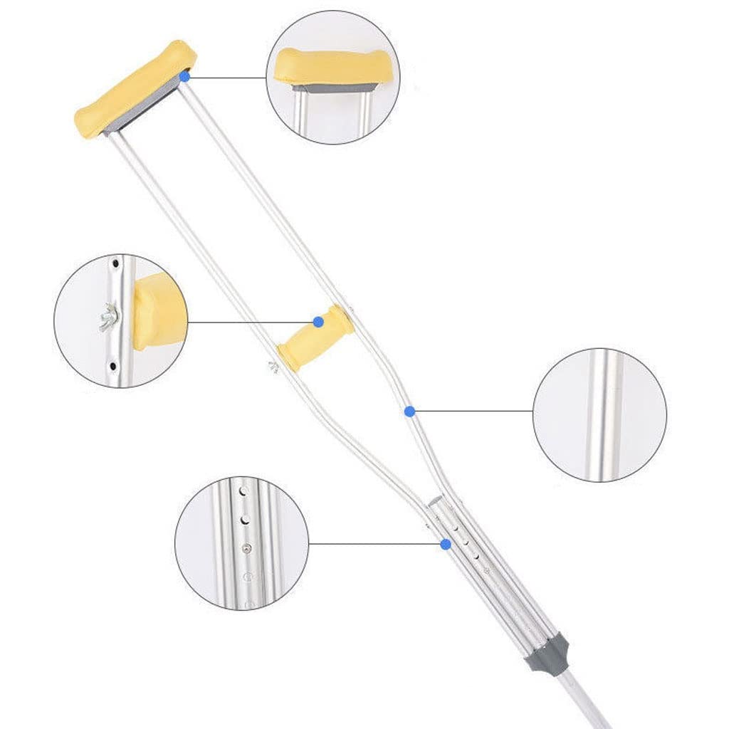 GCX- Muletas de aleación de Aluminio, muletas for Axilas, muletas Dobles Gruesas Ajustables for Fractura de Ancianos for Adultos Firma
