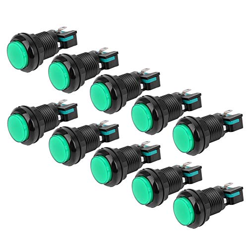 Knopfschalter, 10 Teiliger Druckknopf Steuerschalter, Selbstrückstellung 250 V für Spielekonsolen Kranmaschine BEM-Y33, mit hoher Haltbarkeit und