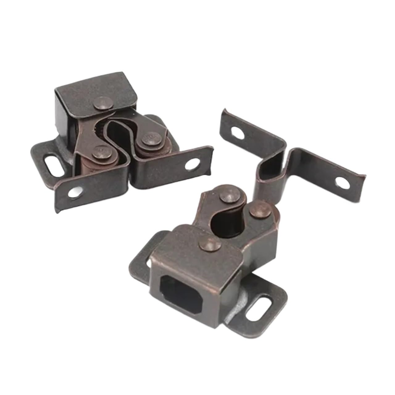 10Pcs Double Roller Catch Vintage Cupboard Cabinet Door Latch Locks for RV Camper Closet Drawer Furniture Hardware Accessories for Furniture