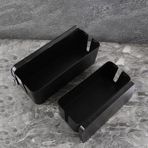 MUXHEL 2 Stück Kabelbox Schwarz, Kabelmanagement Box, Kabel Organizer, Kabel-Versteckbox, Cable box-32 x 13 x 13.5CM & 40.5 x 13.6 x 15.7CM, Robuster Kunststoff 2 Seitliche Kabelführungen