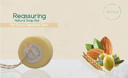 Benat Reassuring Natural Soap Bars 100% Natural Body Wash For Men And Women Bath Soap Bar Wheat, Olive, And Almond Essential Oil Bar Soap For Acne Face Wash #TOP3