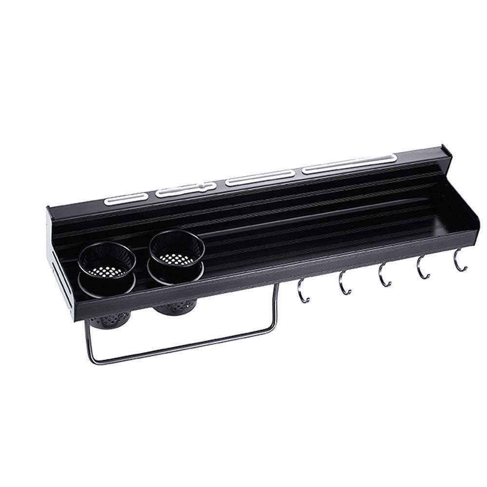 HADECOLL Shelf,Kitchen Racks Spice Rack Seasoning Utensils Rack Hanging Knife Tool Rack Drainer Cutlery Basket Spoon Chopstick Holder Wall Mounted Towel Bar Hooks,40Cm Long,80Cm Long