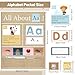 Blosssound 34 x 27 All About Letter Pocket Chart 103 ABC Flash Cards Letter of The Day Week Chart Alphabet Tracing Educational Wall Poster Teachers Homeschool Learning Activities(Brown)
