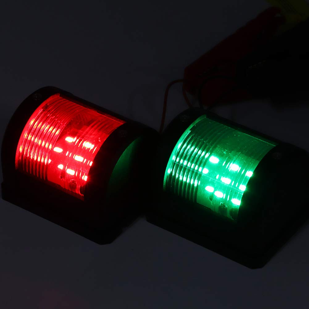 Terisass Marino LED luces de navegación de barco,Lámpara de navegación marina resistente al agua Luces de de barco con LED rojo y verde para el yate marino de barco 5W 12V/24V luz de señalización