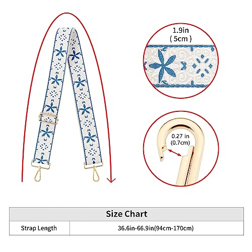 Image of Wide Shoulder Strap Adjustable Replacement Belt Guitar Style Crossbody Bag Handbag Strap Multicolor Canvas Straps(Wide:2in)(Color75)