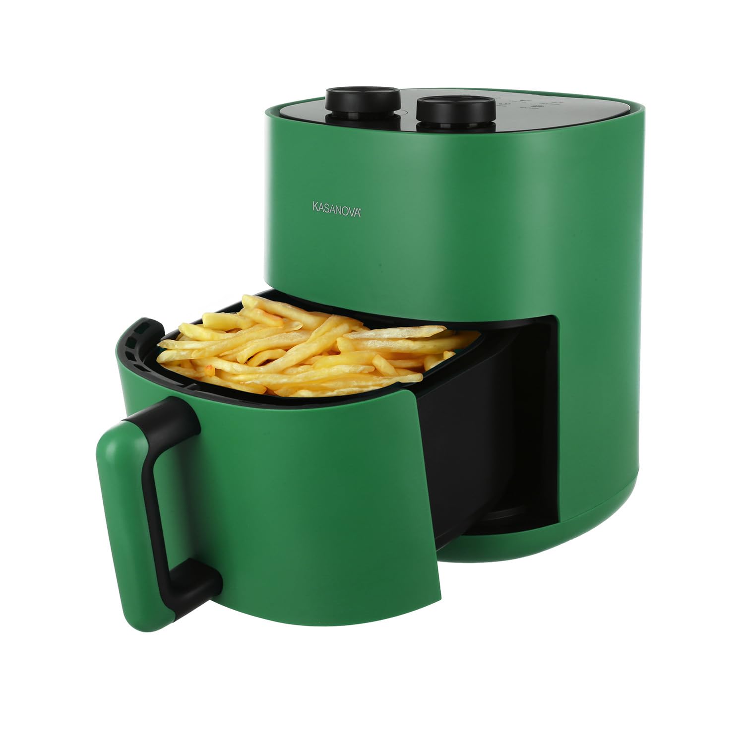 Freidora de aire caliente de 1400W y capacidad de 4.5L color verde para cocina sana