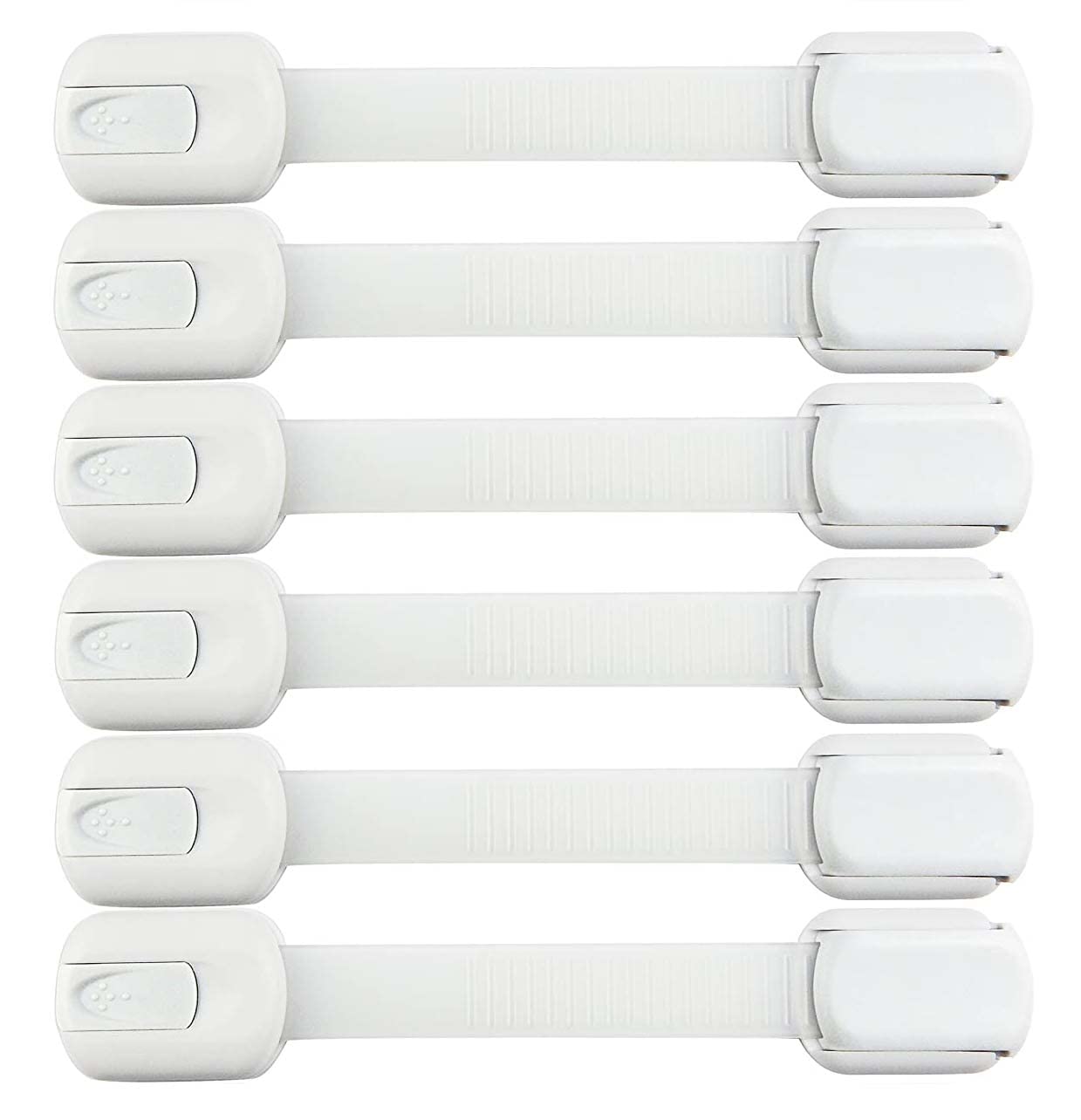 INOVERA (LABEL) Baby Safety Adjustable Cabinet Drawer Locks Straps, White (Pack of 6, Made in India)
