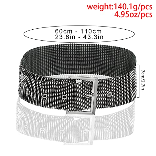 Sparkly Crystal Rhinestone Belt for Women Adjustable Wide Waist Blet for Jeans Dresses Bling Party Belt2