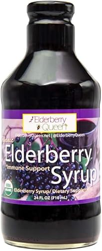 Elderberry Queen Suplemento líquido de saúco orgánico de 24 onzas, sambucus, bayas de aronia, puro natural certificado orgánico apoyo inmunológico a disponible en Yaxa Colombia
