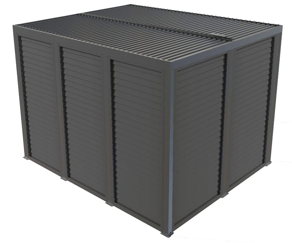 Pergola bioclimatique + ventelles alu Mobiles côté 3 m + côté 3,60 m - 10,80 m2 - Alu