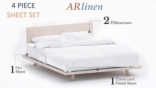 Miniatura 8 de ARlinen Juego de sábanas divididas tamaño King, sábanas de giza, sábanas de percal, bolsillo extra profundo de 18 pulgadas, sábanas y fundas de