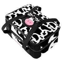 Borsa Termica Per Pranzo Con Stampa Mucca Viola - 21,6x12,7x20,3 Cm, Impermeabile, Isolata, Con Tasca Frontale, Per Ufficio E Picnic