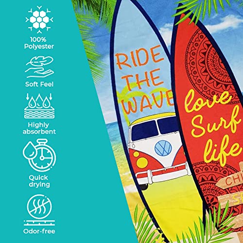Ashley Mills 6 Pack Microfiber Beach Towels, Quick Dry Microfiber Pool Towels, Lightweight Beach Towel, Sand Proof Soft Beach Accessories, 70Cm X 140Cm 225 Gsm Assorted Design For Men & Women. #TOP2