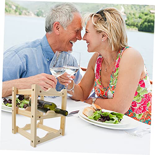 Soporte sencillo de madera para botellas de vino miniatura 6