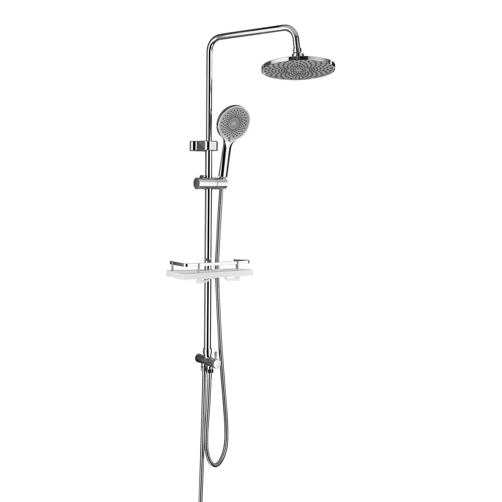 Columna Ducha Cromo, Sistema de Ducha Altura Regulable, Columna de ducha con ducha de mano