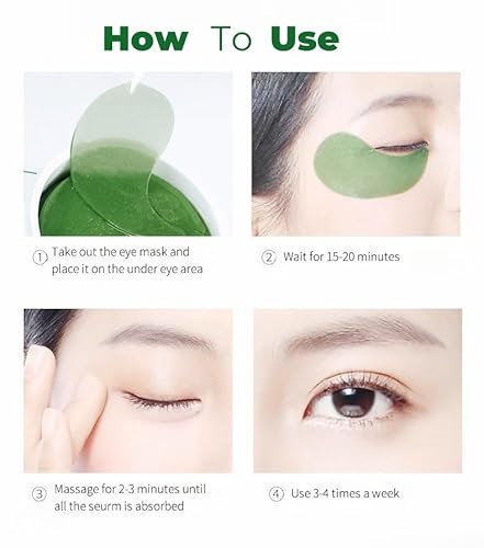 60PC Augenpads Gegen Augenringe, Hyaluron Hydrogel Essence Eye Patches,Eye Pads Gegen Tränensäcke,Anti-Falten und Anti-Dunkelheitskreise, Entfernen von Schwellungen und Tränensäcken