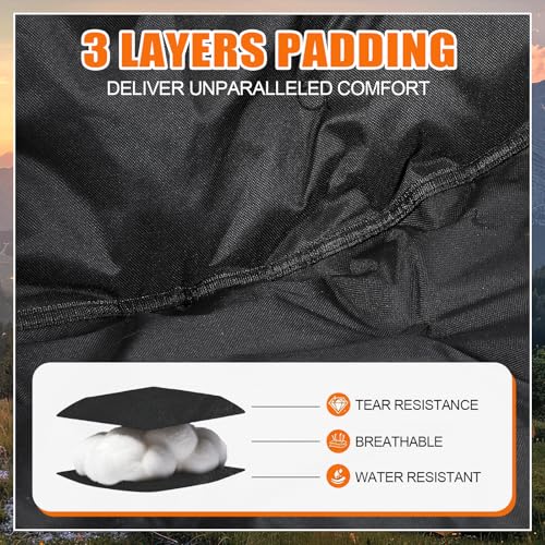 Redbaker 4 Pack Sillas de Camping Acolchadas Plegables para Adultos Soporta 400 Lbs con Bolsa de Transporte Negro miniatura 5