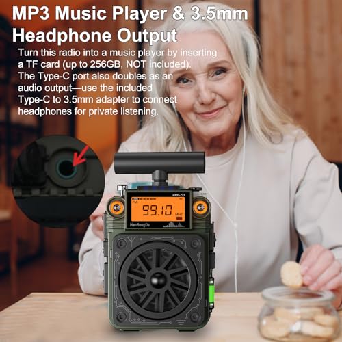 Radio portátil de onda corta Docooler con alarma SOS miniatura 5