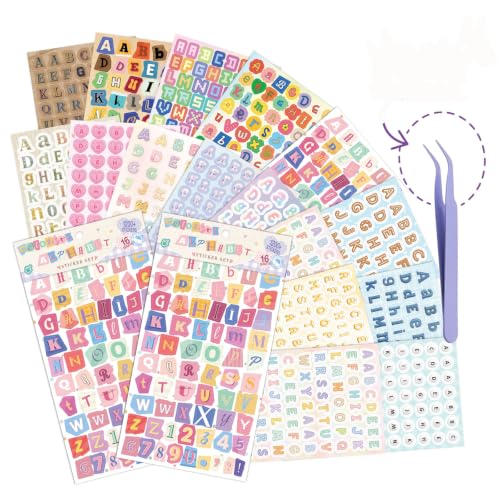 Image of 1200PCS+ Multicolor Magazine Letter Stickers Book for Scrapbook Album Vintage Ransom Alphabet Stickers for Journaling, Scrapbook Supplies, Notebook, DIY Crafts, Party Favors