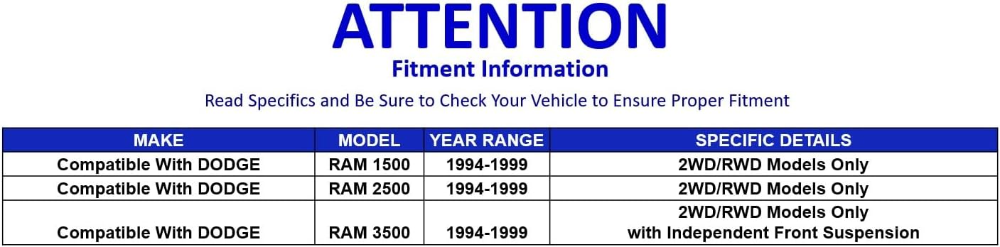 4 Pc Steering Kit Outer Inner Tie Rod Ends ES3171 ES3172 Compatible with 1994-1999 Dodge Ram 1500 2500 3500 2WD RWD - PartsW