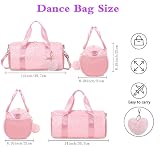 Jumpopack Dziewczęca torba sportowa, torby baletowe dla małych dziewczynek, torba do tańca, torby gimnastyczne dla dziewcząt, dzieci, torba na noc, torba sportowa, różowy, 14'L*8.26'H*8.26'W, Torba