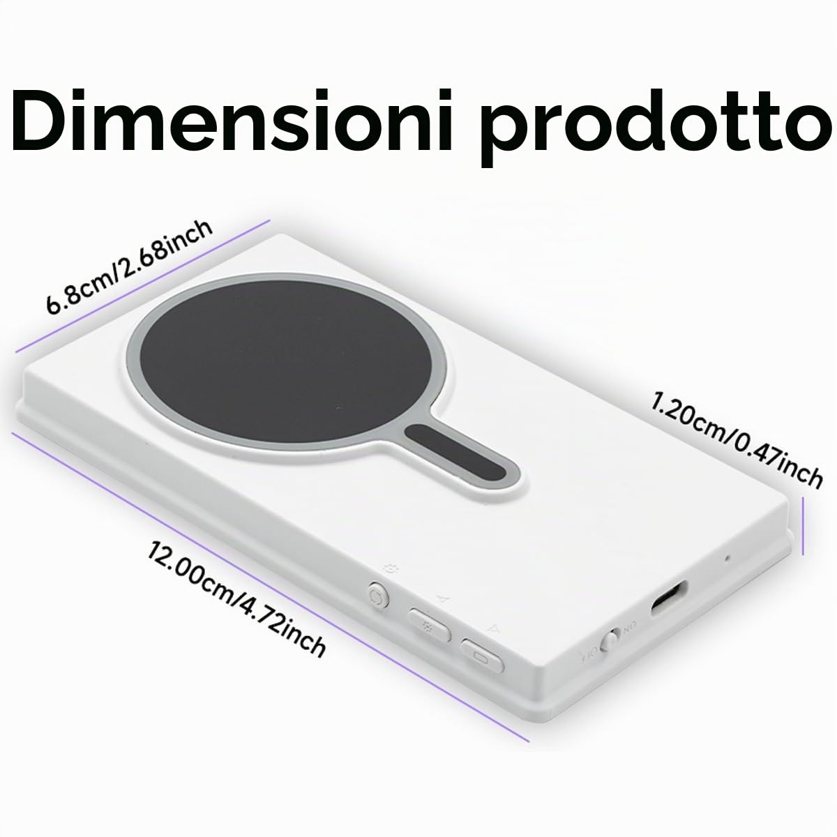Vlog - Monitor magnetico per selfie per telefono, display wireless per selfie per iPhone e Android da 2000 mAh, con telecomando Bluetooth, luminosità a 3 livelli e modalità widescreen per