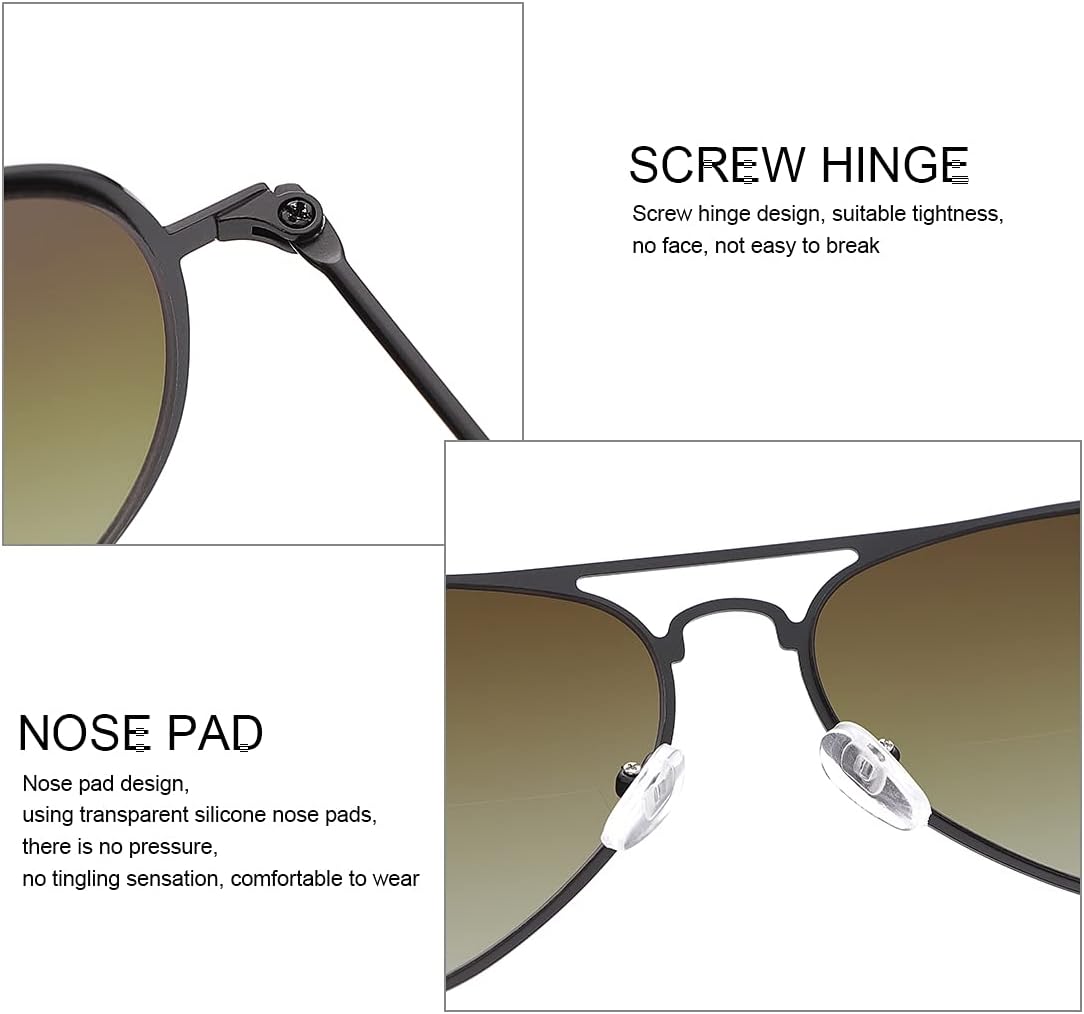 2 Pairs Bifocal Reading Glasses UV400 Protection Sunglasses Blue Light Blocking Sun Readers Shades for Men and Women - Image 7