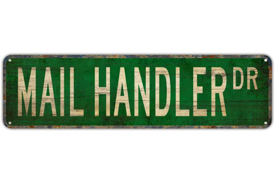 MAIL HANDLER DR Vintage Tin Signs Art Plaque Aluminum for Bedroom Kitchen Garden Wall Bar Club Coffee Hanging Home Decor 4x16 Inch