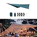 Camping Tarp Hammock Canopy Sun Protection Large Tent Tarp Awning Rain Awning for Fishing, Backyard, Traveling Picnic Outdoor, Dark Green