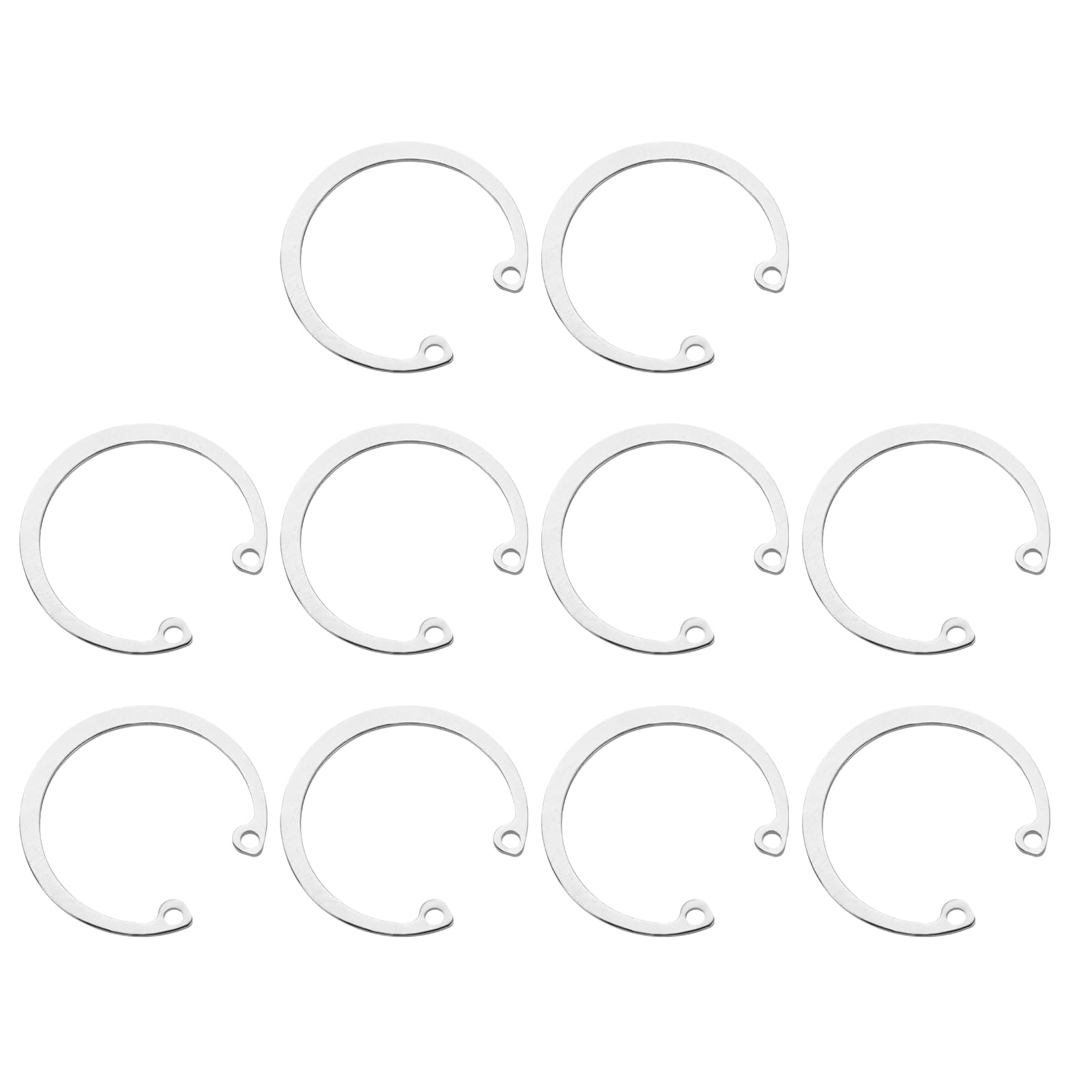 sourcing map 10Pcs 38mm Internal Retaining Ring Circlip, 304 Stainless Steel Internal Circlip Snap Rings C-Clips GB893 for Grooved Shafts Studs, Silver Tone