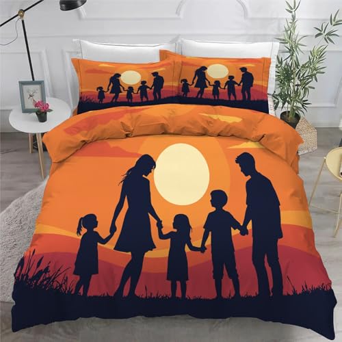 Housse de couette 160x200 microfibre douce parure lit soleil
