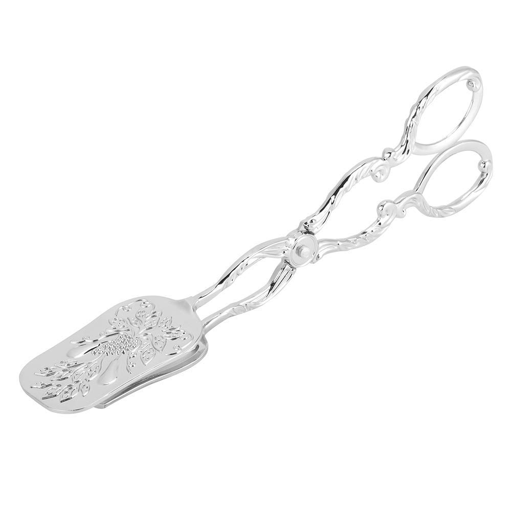 Pinze Per Pane E Insalata Vintage In Lega Di Zinco - Testa Quadrata 23x5cm - Forbici Da Servizio Per Buffet, Torte, Cucina - Colore Argento - 5